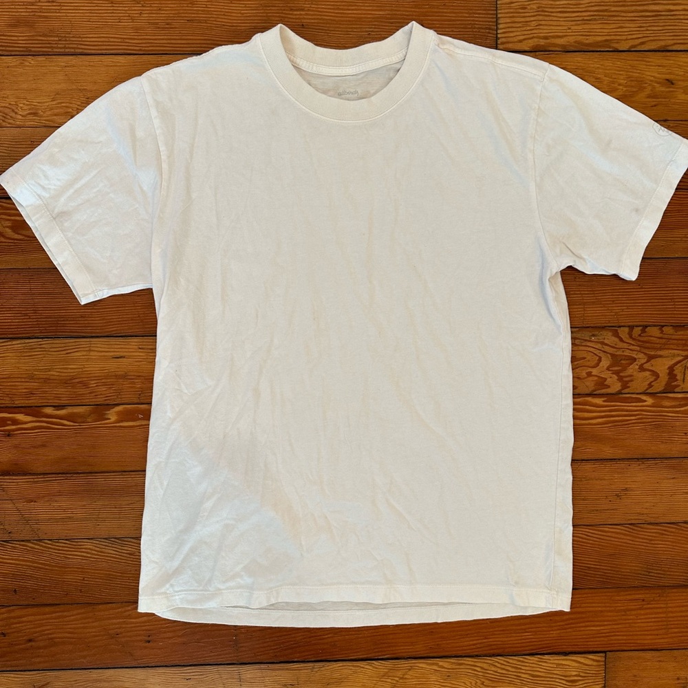Brand new Allbirds white cotton tee size large